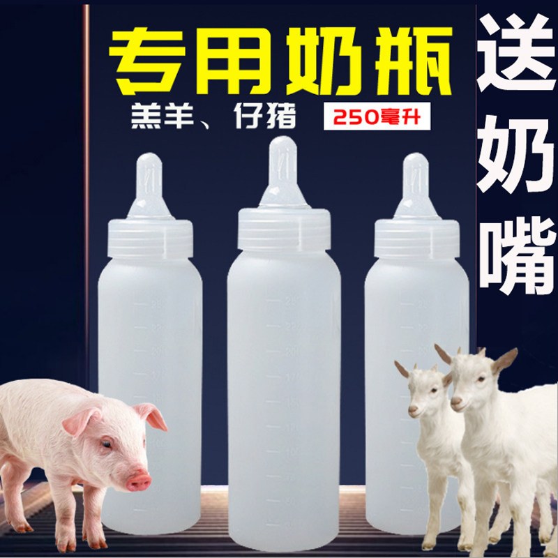 250ml羔羊奶瓶仔猪奶壶硅胶奶嘴养殖用
