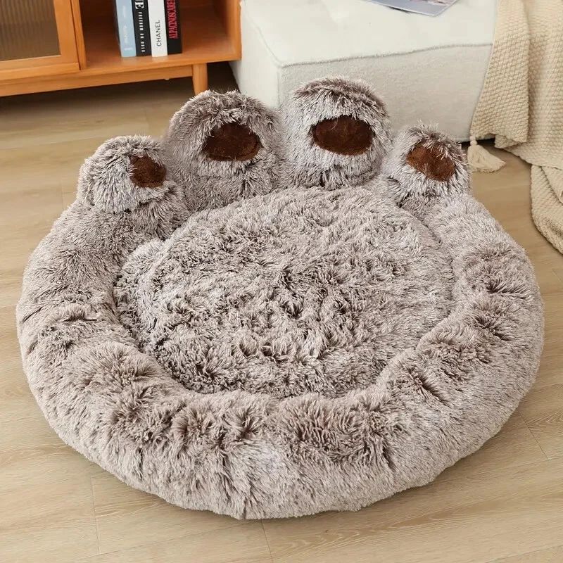 毛绒宠物猫狗床安抚防滑熊掌睡垫