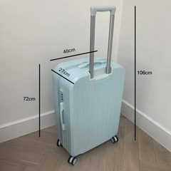 28寸蓝色硬壳行李箱 四轮伸缩拉杆登机箱