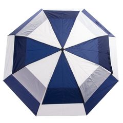 藏青白色自动双层通风折叠雨伞